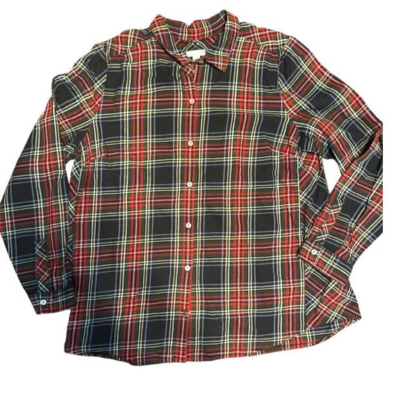 J.Jill Plaid Button-Front Tunic Size L - Picture 4 of 8